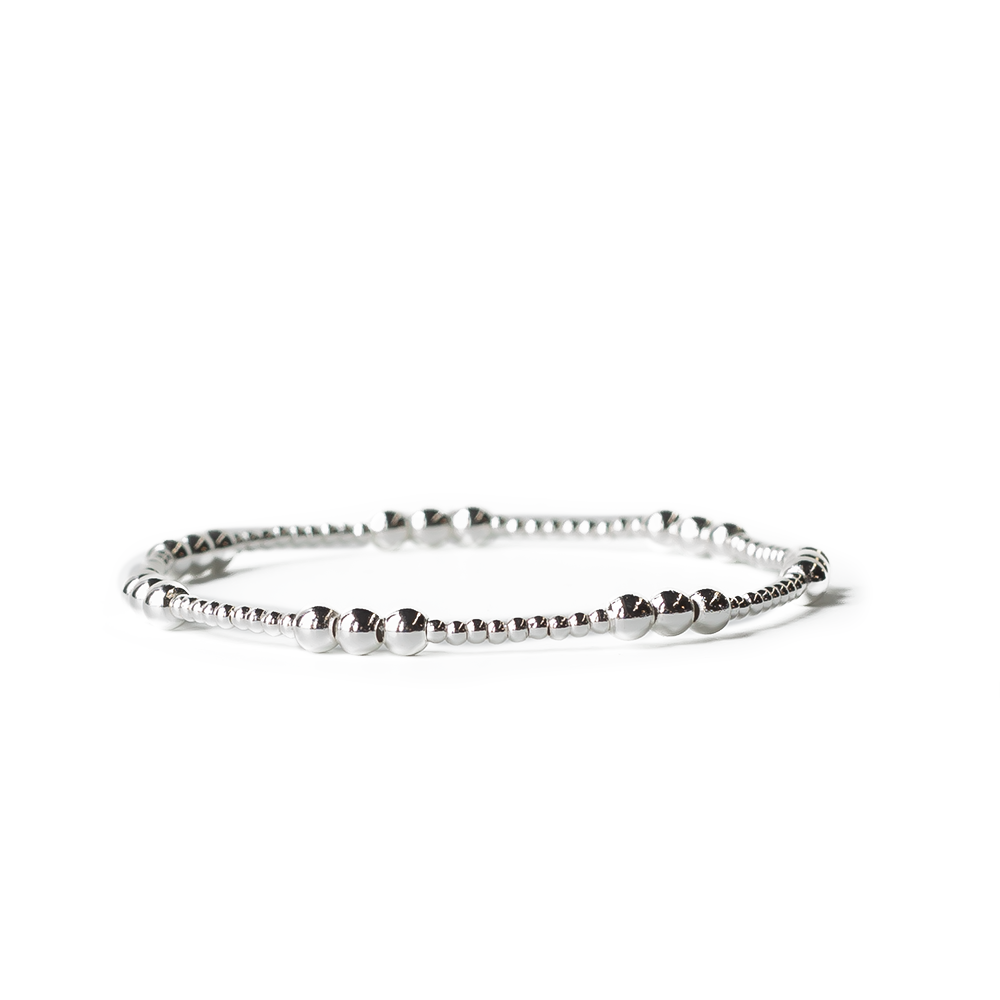 Lenny & Eva: Silver Smooth Beaded Bracelet