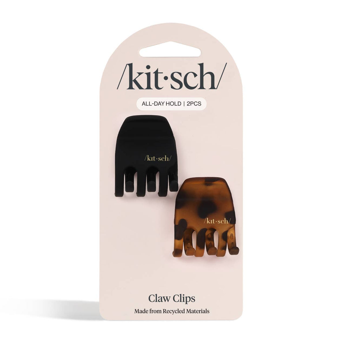 Eco-Friendly Medium Claw Clips 2pc set - Black & Tort