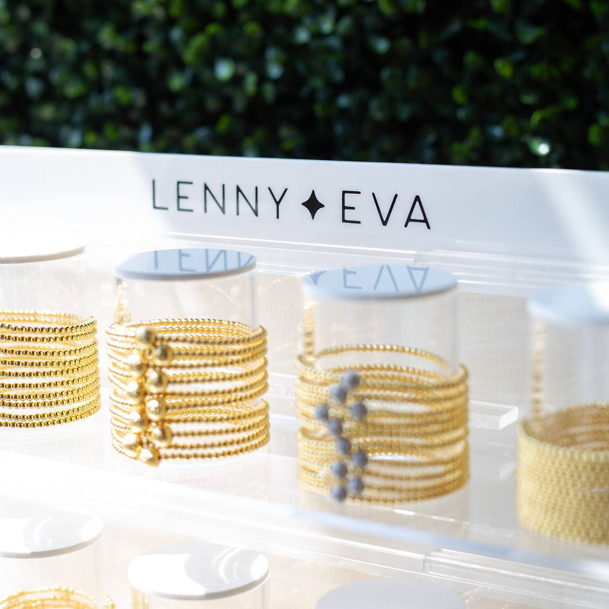 Lenny & Eva: Gold 3mm Textured Bracelet