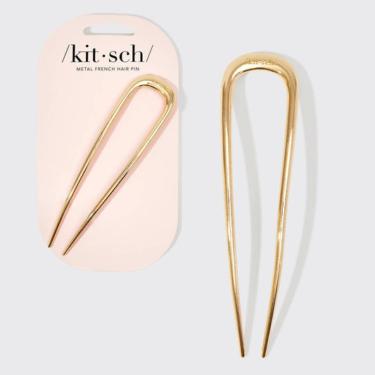 Metal French Hair Pin - Gold