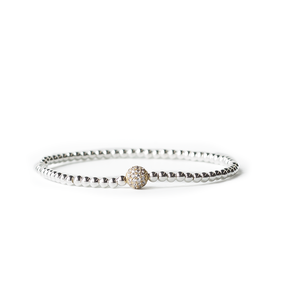 Lenny & Eva: Uno Silver Mixed Metal Beaded Bracelet